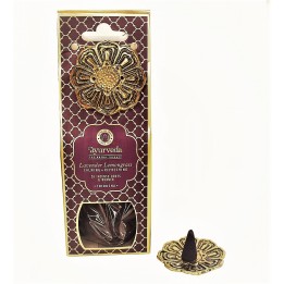 Luxurious Veda 20 Incense Cones with Metal Hanging LavenderLemongrass (Tridosha