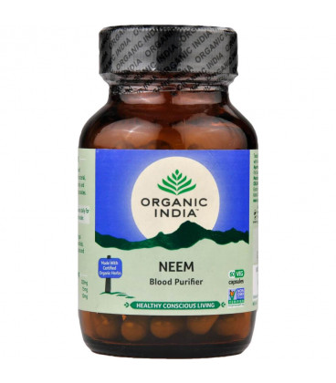 Neem Organic India 60 kapsułek VEGE  - naturalny antybiotyk