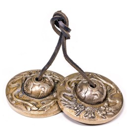 Cymbałki z Nepalu Tingsha Symbol Smoka średnica 6 cm 343 g z Brązu