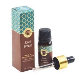 10 ml. Essential Oil Blend in Amber Glass Bottle with Golden DropperCool Breeze