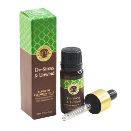 10 ml. Essential Oil Blend in Amber Glass Bottle with De-Stress & Unwind