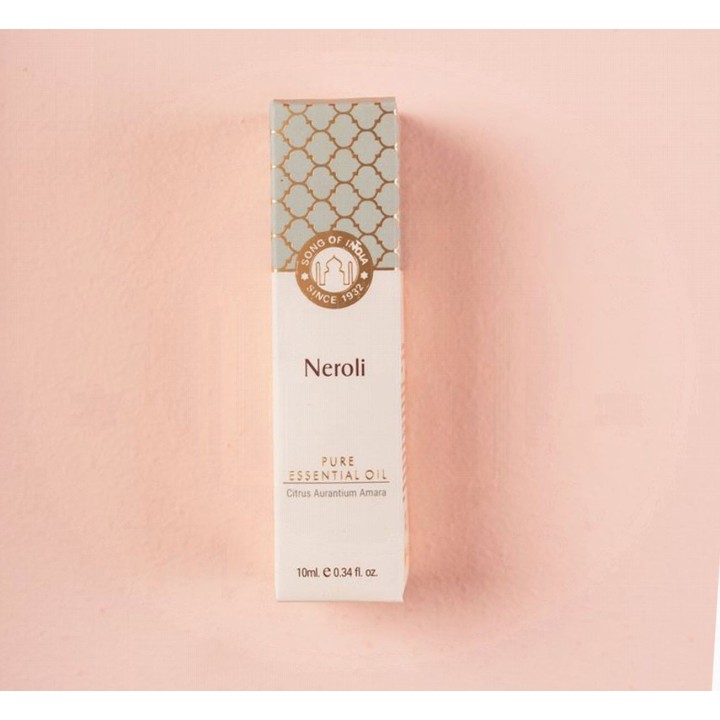 10 ml. Neroli Luxurious Veda Essential Oil in Blue Glass Bottle with Golden Dropper