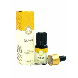 10 ml. Patchouli Luxurious Veda Essential Oil in Blue Glass Bottle with Golden Dropper