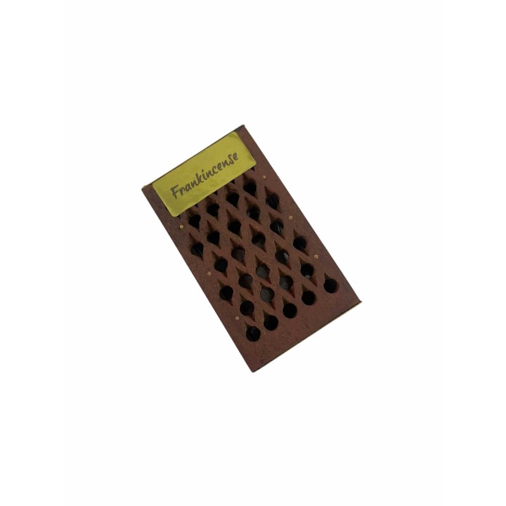 5 g. Oudh Amber Fragrant Rock Perfume in Wooden Box Inlaid with Brass Plate RE05-OOM