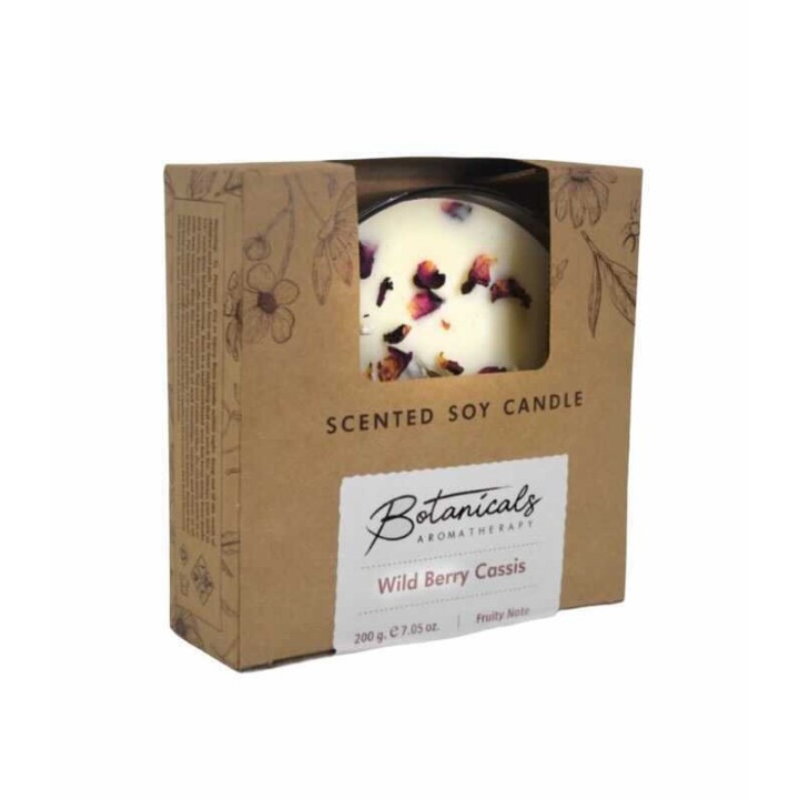 200 g. Botanical Aromatherapy 3 Wick Scented Candle in Wild BerryCassis