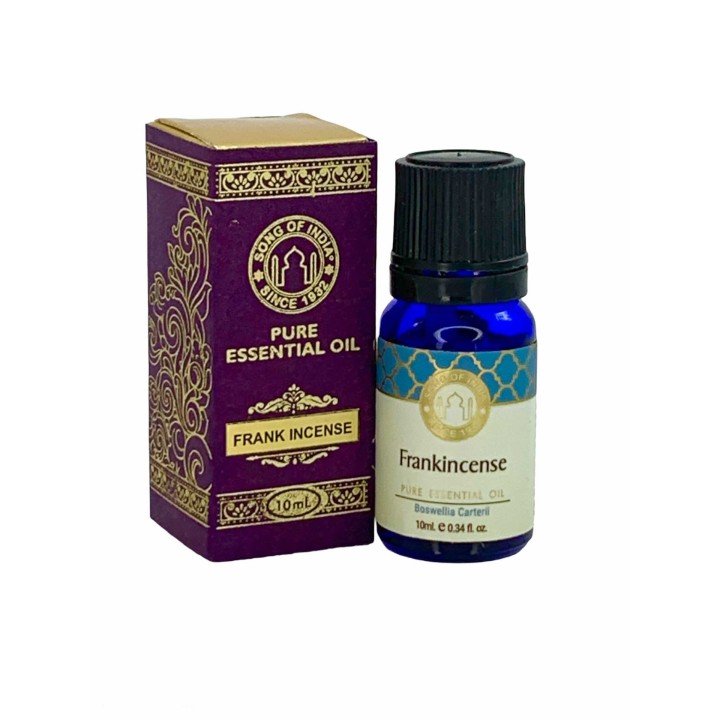 10 ml. Frank Incense Essential Oil in Orifice Reducer Blue Bottle Glass s