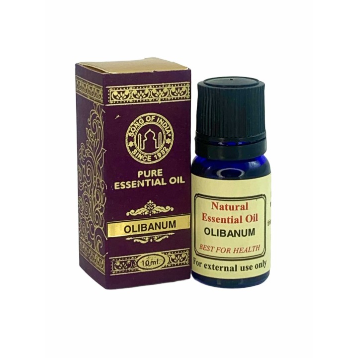 10 ml. Olibanum Essential Oil in Orifice Reducer Blue Glass Bottle s