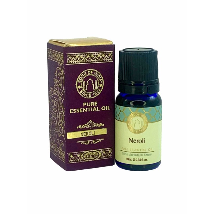 10 ml. Neroli Essential Oil in Orifice Reducer Blue Glass Bottle s