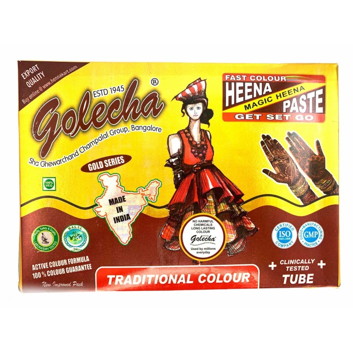 GOLECHA Brown (Maroon) Henna Tube For Body Paste    25g