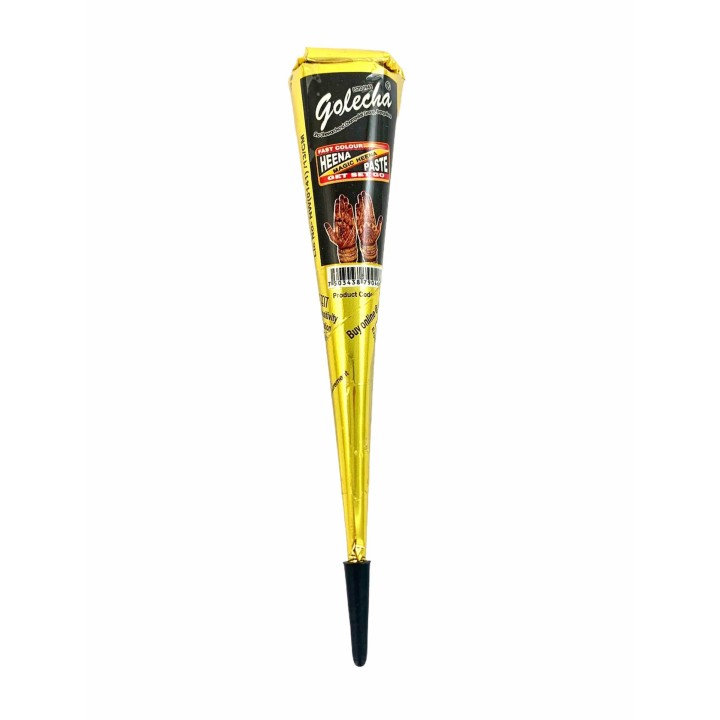 Henna w Rożku do aplikacji - kolor Czarny - do mehandi sztuki zdobienia ciała, 25g. Golecha