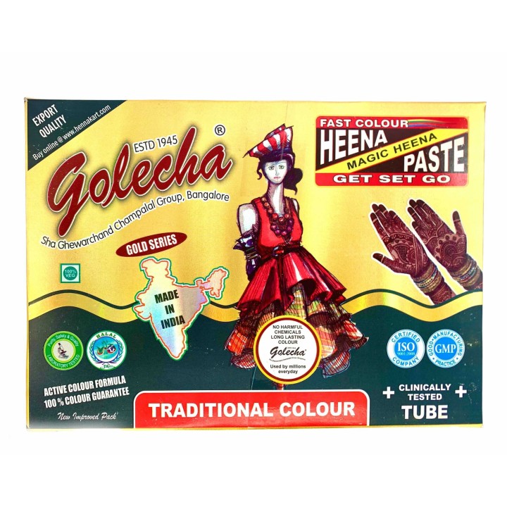 Henna w Rożku do aplikacji - kolor Czarny - do mehandi sztuki zdobienia ciała, Golecka