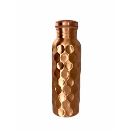 Miedziana Butelka Półmat, Wzór Diamentowy, 750ml Ayur Water [SE 220]
