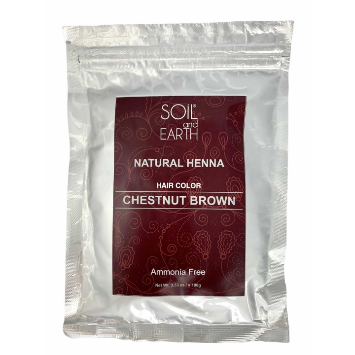 Ekskluzywna Henna do włosów Indyjska ORZECHOWY BRĄZ 100g Soil&Earth