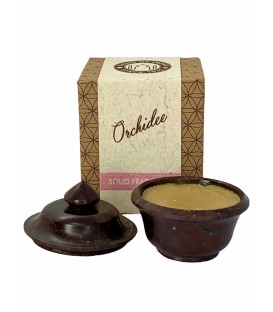 8 g. Solid Perfume in Smooth Stone Jars in Khaki Box Orchidee