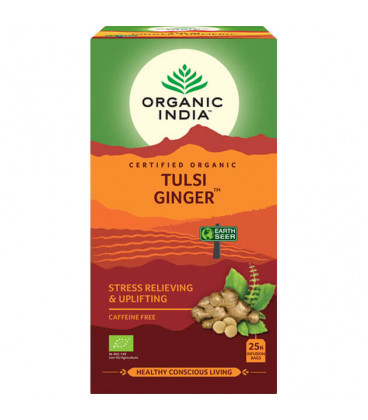 The Original Tulsi Ginger Tea Organic India 25 torebek na odporność
