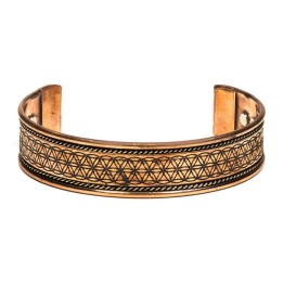 Bracelet copper magnetic flower of life set of 2