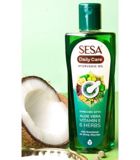 Ajurwedyjski Olejek do Włosów Aloe Vera, Wit E & 6 Herbs (Daily Care Ayurvedic Oil) 100ml SESA