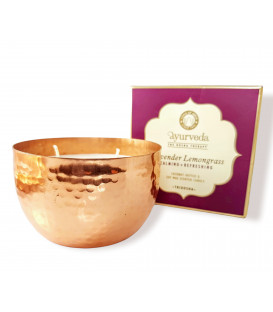 200 g. Luxurious Veda Scented Candle in Copper Plated LavenderLemongrass (Tridosha)- Assorted