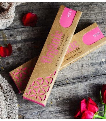 15 g. Organic Goodness Masala Incense Sticks (Set of 12) INOR15 Rose