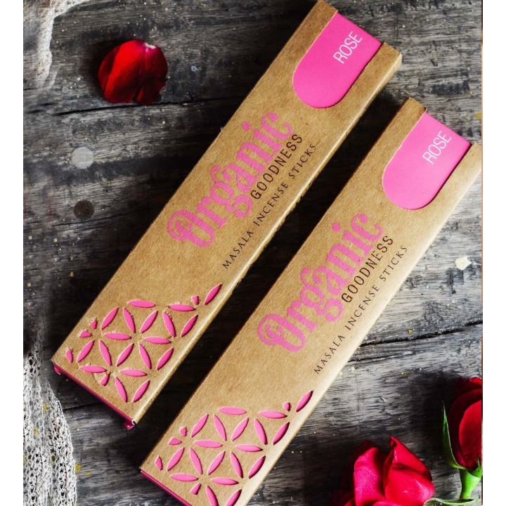 15 g. Organic Goodness Masala Incense Sticks (Set of 12) INOR15 Rose