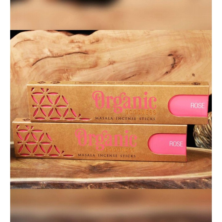 15 g. Organic Goodness Masala Incense Sticks (Set of 12) INOR15 Rose