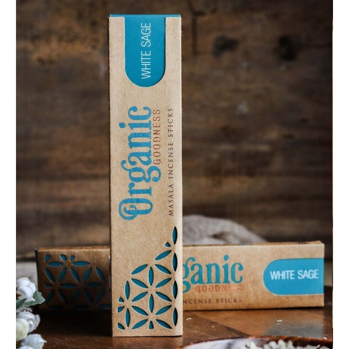 15 g. Organic Goodness Masala Incense Sticks (Set of 12) INOR15 White Sage