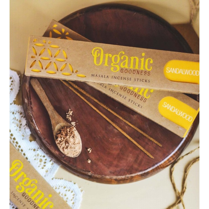 15 g. Organic Goodness Masala Incense Sticks (Set of 12) INOR15 Sandalwood