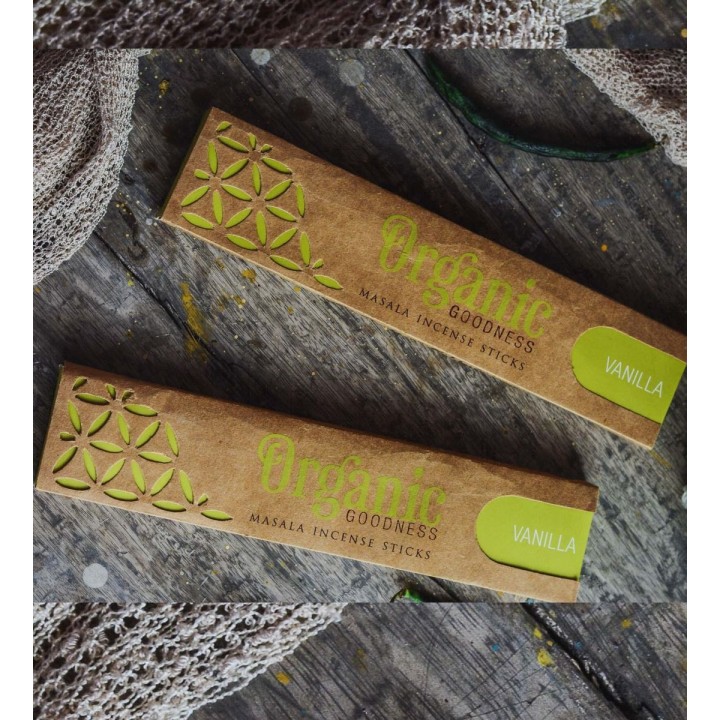 15 g. Organic Goodness Masala Incense Sticks (Set of 12) INOR15 Vanilla