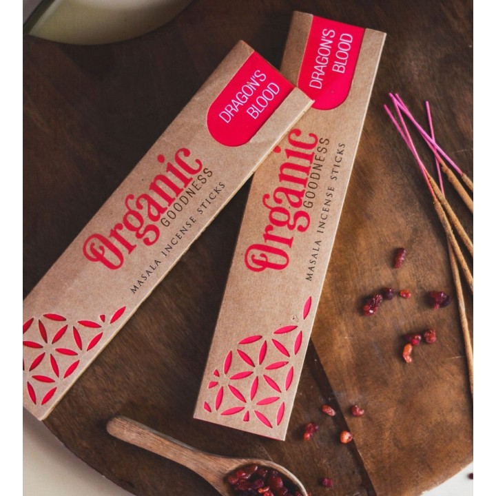 15 g. Organic Goodness Masala Incense Sticks (Set of 12) INOR15 Dragon's Blood