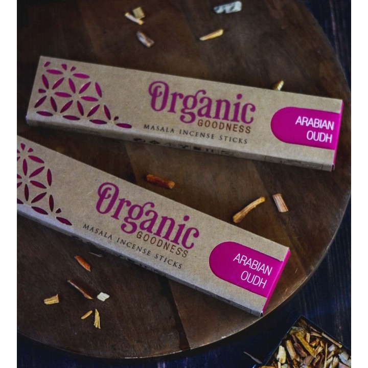 15 g. Organic Goodness Masala Incense Sticks (Set of 12) INOR15 Arabian Oudh