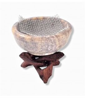 Stone Multi-Purpose Resin Burner with Wooden Legs IBSWR