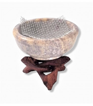 Stone Multi-Purpose Resin Burner with Wooden Legs IBSWR - zdjęcie główne produktu
