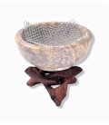 Stone Multi-Purpose Resin Burner with Wooden Legs IBSWR - miniatura 1