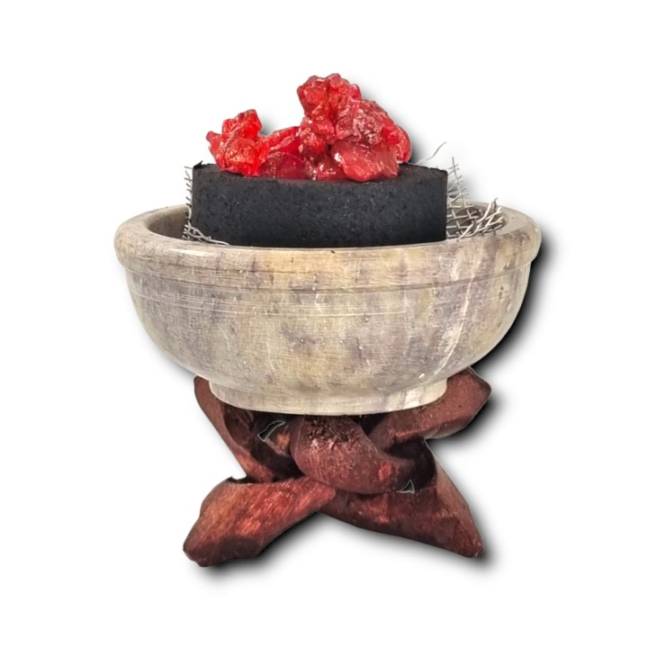 Stone Multi-Purpose Resin Burner with Wooden Legs IBSWR