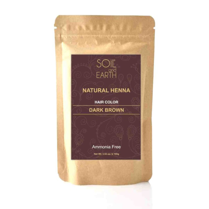 Henna do włosów Indyjska CIEMNY BRĄZ 100g Soil&Earth