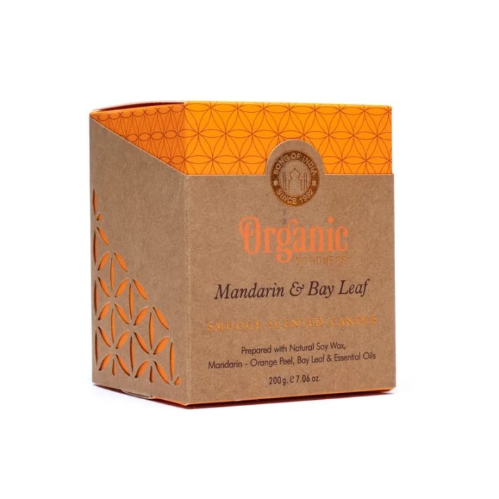 Organic Goodness scented candle Mandarin & Bay Leaf 200g
