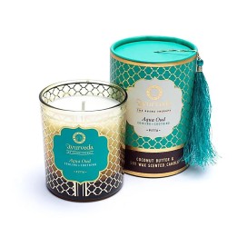 200 g. Luxurious Veda Scented Candle in Brown Colored Aqua Oud (Pitta)