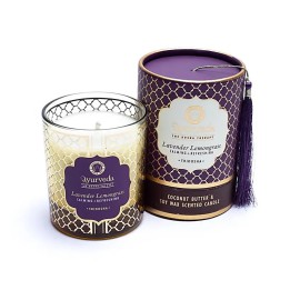 200 g. Luxurious Veda Scented Candle in Brown Colored LavenderLemongrass (Tridosha)-Assorted