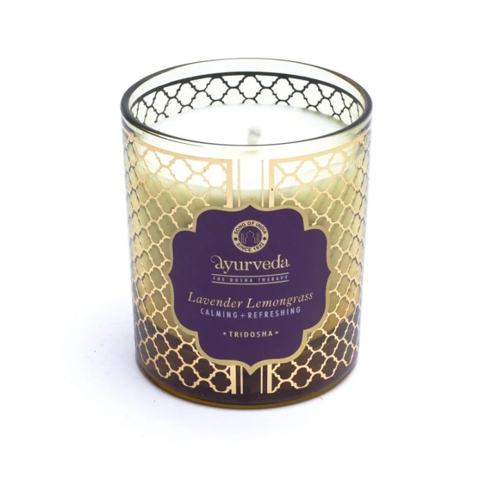 200 g. Luxurious Veda Scented Candle in Brown Colored LavenderLemongrass (Tridosha)-Assorted