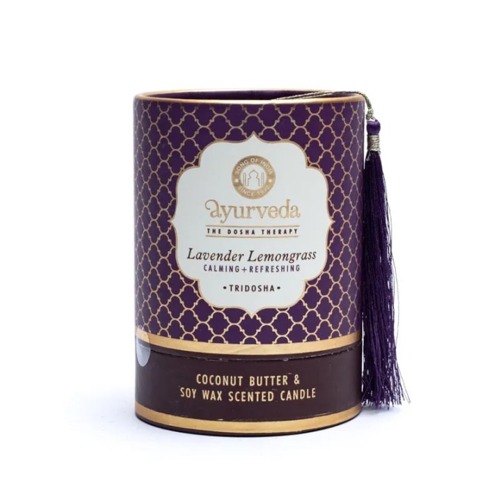 200 g. Luxurious Veda Scented Candle in Brown Colored LavenderLemongrass (Tridosha)-Assorted