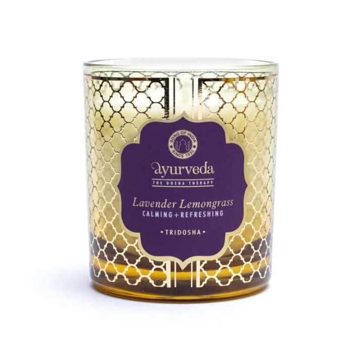 200 g. Luxurious Veda Scented Candle in Brown Colored LavenderLemongrass (Tridosha)-Assorted