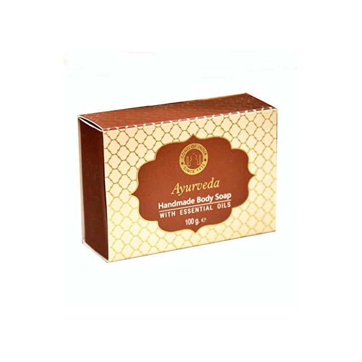 100 g. Luxurious Ayurveda Handmade Glycerin Soap with LVSOI100 Essential OilsAyurveda