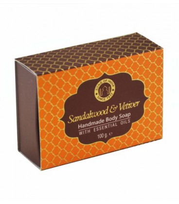 Luksusowe ręcznie robione mydło glicerynowe Sandalwood i Vetiver z olejkami eterycznymi 100g Song of India - zdjęcie główne produktu