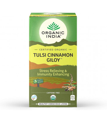 Tulsi Cynamon Giloy Lukrecja (25 torebek) Organic India Tulsi Cynamon Giloy Lukrecja (25 torebek) Organic India - zdjęcie główne produktu
