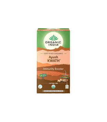 Herbata Tulsi Ayush Kwath Organic India (25 torebek) rozgrzewająca Herbata Tulsi Ayush Kwath Organic India (25 torebek) rozgrzewająca - zdjęcie główne produktu