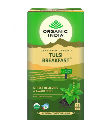 Herbata Tulsi Breakfast Organic India (25 torebek)  - Na śniadanie - Awakening Herbata Tulsi Breakfast Organic India (25 torebek)  - Na śniadanie - Awakening - zdjęcie główne produktu