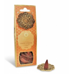 Kadzidełka 20 stożków z metalową podstawką - Szałwia z Miętą (Dosha Kapha) - Luxurious Veda