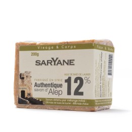 Tradycyjne mydło Aleppo min. 170g 12% oleju laurowego 88% oliwy z oliwek Saryane - zdjęcie produktu