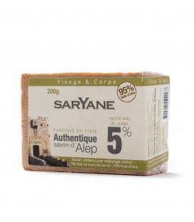 Tradycyjne mydło Aleppo 200g - 5% oleju laurowego, 95% oliwy z oliwek Saryane