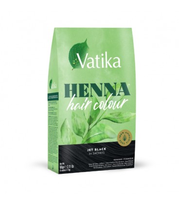 Vatika Henna Kolor kruczoczarny JET BLACK 60g (6 x 10g)UK Dabur - zdjęcie główne produktu